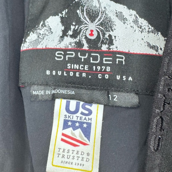 Spyder Echo Gtx GoreTex Black and Pink Ski Pants with Artistic Design - Picture 8 of 11